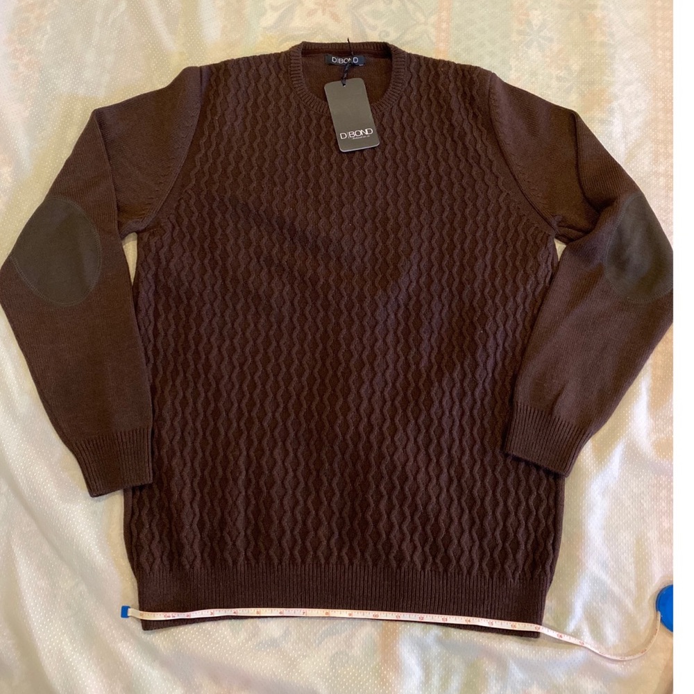 Mens Crew Neck Brown Sweater